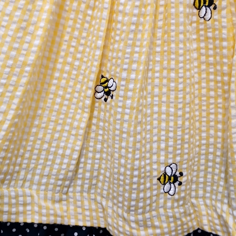 Counting Daisies Sz 2 Seersucker Toddler Sleeveless Dress, Ruffled Collar. #0045 - Picture 5 of 12